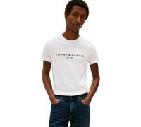 Tommy Hilfiger T-Shirt Manches Courtes Homme Core Tommy Logo Col Ras-du-Cou, Blanc (Snow White), M