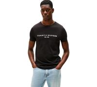 Tommy Hilfiger T-Shirt Manches Courtes Homme Core Tommy Logo Col Ras-du-Cou, Noir (Jet Black), XL