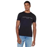 Tommy Hilfiger T-Shirt Homme Manches Courtes Core Tommy Logo Encolure Ronde, Noir (Jet Black), XS