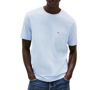 TOMMY HILFIGER T-Shirt Manches Courtes Homme Essential avec Poche sur la Poitrine, Bleu (Breezy Blue), M