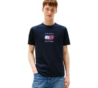 Tommy Hilfiger T-Shirt Manches Courtes Homme Linear Flag Graphic Regular Fit, Bleu (Desert Sky), XXL