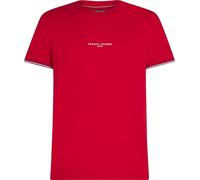 Tommy Hilfiger T-Shirt Manches Courtes Homme Logo Tipped Col Ras-du-Cou, Rouge (Medium Red), XS