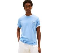Tommy Hilfiger T-Shirt Manches Courtes Homme Outline Script Tee Regular Fit, Bleu (Cloudy Blue), M