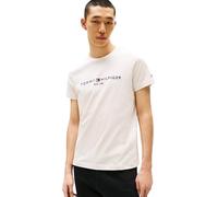 Tommy Hilfiger T-Shirt Manches Courtes Homme Slim Fit, Beige (Heathered Oatmilk), L