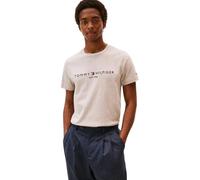 Tommy Hilfiger T-Shirt Manches Courtes Homme Slim Fit, Beige (Heathered Pebble), M