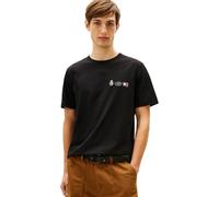 Tommy Hilfiger T-Shirt Manches Courtes Homme Small Crest Outline avec Col Ras-du-Cou, Noir (Black), M