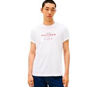 Tommy Hilfiger T-Shirt Manches Courtes Homme Stack Graphic Tee avec Col Ras-du-Cou, Blanc (White), M