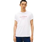 Tommy Hilfiger T-Shirt Manches Courtes Homme Stack Graphic Tee avec Col Ras-du-Cou, Blanc (White), M