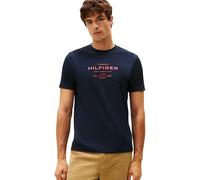 Tommy Hilfiger T-Shirt Manches Courtes Homme Stack Graphic Tee avec Col Ras-du-Cou, Bleu (Desert Sky), XS