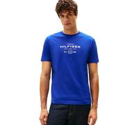 Tommy Hilfiger T-Shirt Manches Courtes Homme Stack Graphic Tee avec Col Ras-du-Cou, Bleu (Wedge Blue), XS