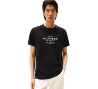 Tommy Hilfiger T-Shirt Manches Courtes Homme Stack Graphic Tee avec Col Ras-du-Cou, Noir (Black), XXL