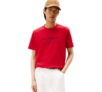 Tommy Hilfiger T-Shirt Manches Courtes Homme Stack Graphic Tee avec Col Ras-du-Cou, Rouge (Medium Red), XL