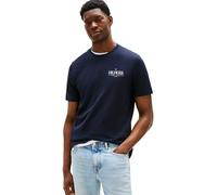 Tommy Hilfiger T-Shirt Manches Courtes Homme Stack Tee Regular Fit, Bleu (Desert Sky), S