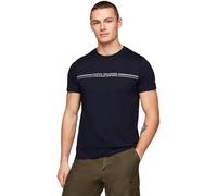 Tommy Hilfiger T-Shirt Manches Courtes Homme Stripe Chest Tee Col Ras-du-Cou, Bleu (Desert Sky), S