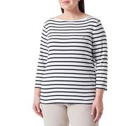 Tommy Hilfiger T-Shirt Manches Longues Femme en Coton, Multicolore (Breton Ecru/Desert Sky), 46
