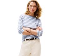 Tommy Hilfiger T-Shirt Manches Longues Femme New Cody Slim Col Bateau, Multicolore (Brisk Blue/ Ecru Stp), M