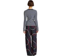 Tommy Hilfiger T-Shirt Manches Longues Femme Slim Henley avec Patte de Boutonnage, Multicolore (Dark Night Navy/Calico STP), XS