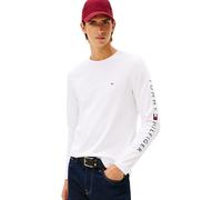Tommy Hilfiger T-Shirt Manches Longues Homme Tommy Logo Coton, Blanc (White), XL