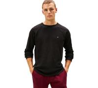Tommy Hilfiger T-Shirt Manches Longues Homme Waffle avec Col Ras-du-Cou, Noir (Black), S