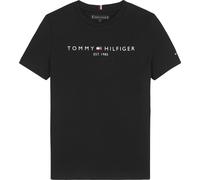 Tommy Hilfiger T-Shirt Manches Courtes Enfant Unisexe Essential Tee Col Ras-du-Cou, Noir (Black), 8 Ans