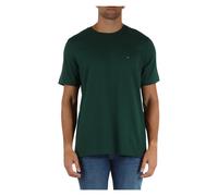 Tommy Hilfiger - T-shirt Regular Fit en coton avec broderie logo avant - Homme - Tops - Vert - Taille: M