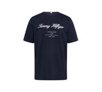 TOMMY HILFIGER T-Shirt 'Textured Logo' bleu foncé / rouge / blanc, Taille L