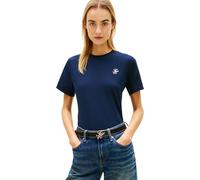 Tommy Hilfiger T-Shirt Th Script Reg C-NK SS Ww0Ww47809 pour Femme, Bleu, S