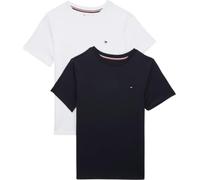 Tommy Hilfiger T-Shirts Manches Courtes Lot de 2 Garçon Col Ras-du-Cou, Bleu (Desert Sky/White), 12-14 Ans