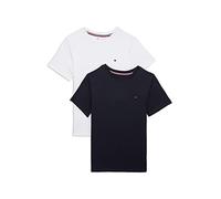 Tommy Hilfiger T-Shirts Manches Courtes Lot de 2 Garçon Col Ras-du-Cou, Bleu (Desert Sky/White), 4-5 Ans