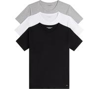 Tommy Hilfiger T-Shirts Manches Courtes Lot de 3 Homme Stretch Col en V, Multicolore (Black/White/Grey Heather), L