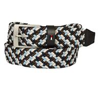 Tommy Hilfiger TH ceinture homme tissu stretch tissé et cuir taille 3.5 article AM0AM09406, 0F4 Multicolor seasonal, 85