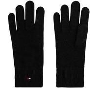Tommy Hilfiger TH FLAG AW0AW17797 Gants en tricot moelleux pour femme Noir Taille unique