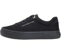 Tommy Hilfiger Th Foxing FW0FW09480 Toile à Plateforme pour Femme, Taille Basse, Noir (Noir), Pointure 38