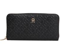 Tommy Hilfiger Th Icon LRG Za Mono Embo Aw0aw17955, Portefeuille zippé Femme, Black (Black), Taille Unique
