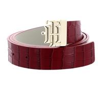 TOMMY HILFIGER TH Logo Reversible Belt 3.0 W80 Red Croco/Alabaster
