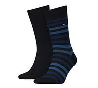 Tommy Hilfiger Th Men Duo Stripe Sock 2P Chaussettes Homme Bleu (Dark Navy) 39/42 (Taille fabricant: 039) 2lot de2