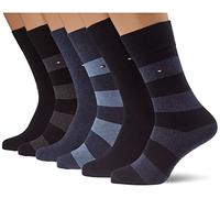 Tommy Hilfiger Classic Chaussettes, Bleu/Noir, 39/42 (Lot de 6) Homme