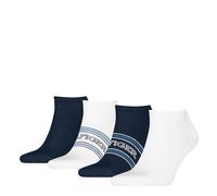 Tommy Hilfiger TH Men Sneaker 4P GIFTBOX, Blanc/Bleu Marine, 41/44 FR