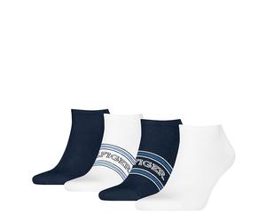 Tommy Hilfiger TH Men Sneaker 4P GIFTBOX, Blanc/Bleu Marine, 41/44 FR
