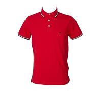 Tommy Hilfiger TH Polo Homme Manches Courtes avec col et Boutons Coton Slim fit Article XM0XM01804 Tommy TIPPE, XLG Primary Red, M