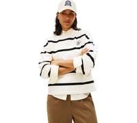 Tommy Hilfiger TH Script MDRN Terry SWTSHRT WW0WW48431 Pull en Molleton pour Femme, Beige (Calico/Noir STP), M, Beige (Calico/Black STP), M