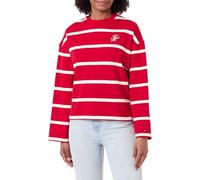 Tommy Hilfiger TH Script MDRN Terry SWTSHRT WW0WW48431 Pull en Molleton pour Femme, Rouge (Primary Red/Calico STP), XS, Rouge (Rouge Primaire/Calico STP), XS