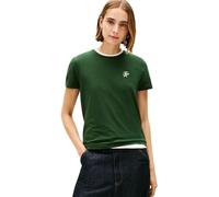 Tommy Hilfiger TH Script REG C-NK SS Tee WW0WW47809 S/S T-Shirt, Vert (forêt Nationale), XS, Vert (forêt Nationale), XS