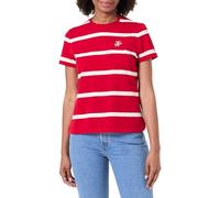 Tommy Hilfiger TH Script REG C-NK SS Tee WW0WW47809 T-Shirt S/S pour Femme, Rouge (Primary Red/Calico STP), S, Rouge (Rouge Primaire/Calico STP), S