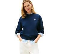 Tommy Hilfiger Th Script Reg Terry Swtshrt Ww0Ww49418 Sweat-Shirt à Enfiler, Blue (Dark Night Navy), XS Femme
