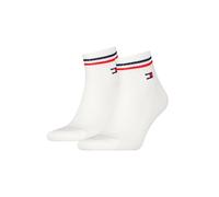 Tommy Hilfiger Quarter Chaussettes, Blanc, 43/46 (Lot de 2) Unisexe