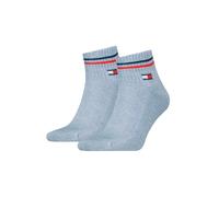 Tommy Hilfiger Quarter Chaussettes, Bleu, 39/42 (Lot de 2) Unisexe