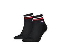 Tommy Hilfiger Quarter Chaussettes, Noir, 43/46 (Lot de 2) Unisexe
