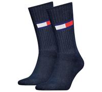 Tommy Hilfiger TH UNI TJ SOCK 2P FLAG, bleu marine, 43-46
