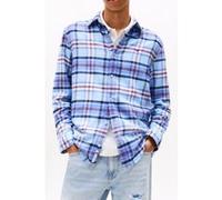 Tommy Hilfiger Tjm Reg Flannel Checked Shirt Light Powdery Blue/big Check Taille: S | Casual chemises Outlet | Homme | Bleu